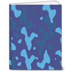 Blue Camouflage Pattern 7  X 9  Hardcover Notebook