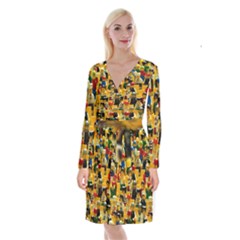 Lego People, Games Long Sleeve Velvet Front Wrap Dress