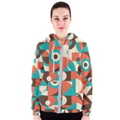 Retro Colorful Background, Retro Abstraction Women s Zipper Hoodie