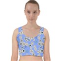 Abstract Pattern Velvet Racer Back Crop Top View1
