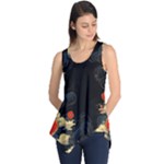 Korean Art Flowers Asian Pattern Sleeveless Tunic