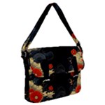 Korean Art Flowers Asian Pattern Buckle Messenger Bag