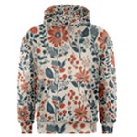 Retro Scandinavian Nordic Flowers Pattern Men s Core Hoodie