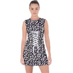 Gothic Leaf Pattern 5 Lace Up Front Bodycon Dress