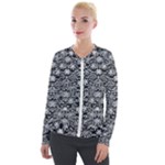 Gothic Leaf Pattern 3 Velvet Zip Up Jacket