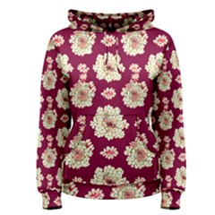 Retro 1880s Flowers Pattern Women s Pullover Hoodie