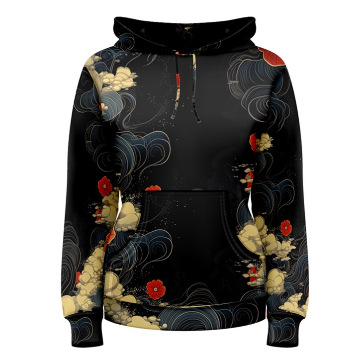 Korean Art Flowers Asian Pattern Women s Pullover Hoodie