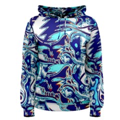Trippy Dippy Bears Blue Dancing Greatful Dead Skull Steal Your Face Women s Pullover Hoodie