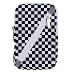 Pattern Checkered Squares Black White Pattern Belt Pouch Bag (small)