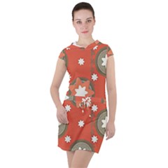 Background Abstract Drawstring Hooded Dress