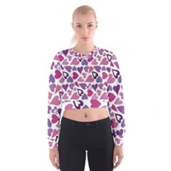 Heart Pattern Repetition Background Cropped Sweatshirt