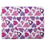 Heart Pattern Repetition Background 17  Vertical Laptop Sleeve Case With Pocket