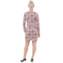 Abstract Pattern Design Scrapbooking Button Long Sleeve Dress View2