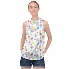 Bluey, Bluey Merch, Bluey Pattern, Bluey Bluey, Bingo, Bluey Design, Bluey Dog High Neck Satin Top