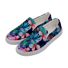Hawaiian Flowers Hawaii Women s Canvas Slip Ons