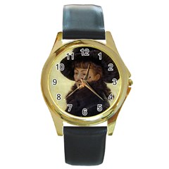 Kathleen Anonymous - James Tissot, 1877 Round Gold Metal Watch