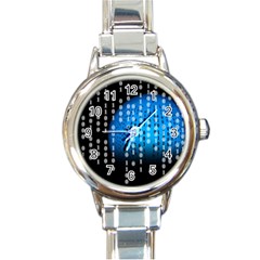 Binary Rain Round Italian Charm Watch