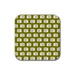 Modern Chic Vector Camera Illustration Pattern Rubber Coaster (Square) 