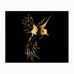 Beautiful Bird In Gold And Black Small Glasses Cloth