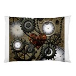 Steampunk With Clocks And Gears And Heart Pillow Cases (Two Sides)