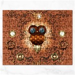 Steampunk, Funny Owl With Clicks And Gears Rectangular Jigsaw Puzzl Steampunk, Funny Owl With Clicks And Gears Rectangular Jigsaw Puzzl