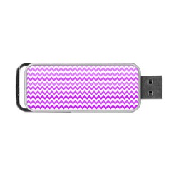 Purple Gradient Chevron Portable Usb Flash (one Side)