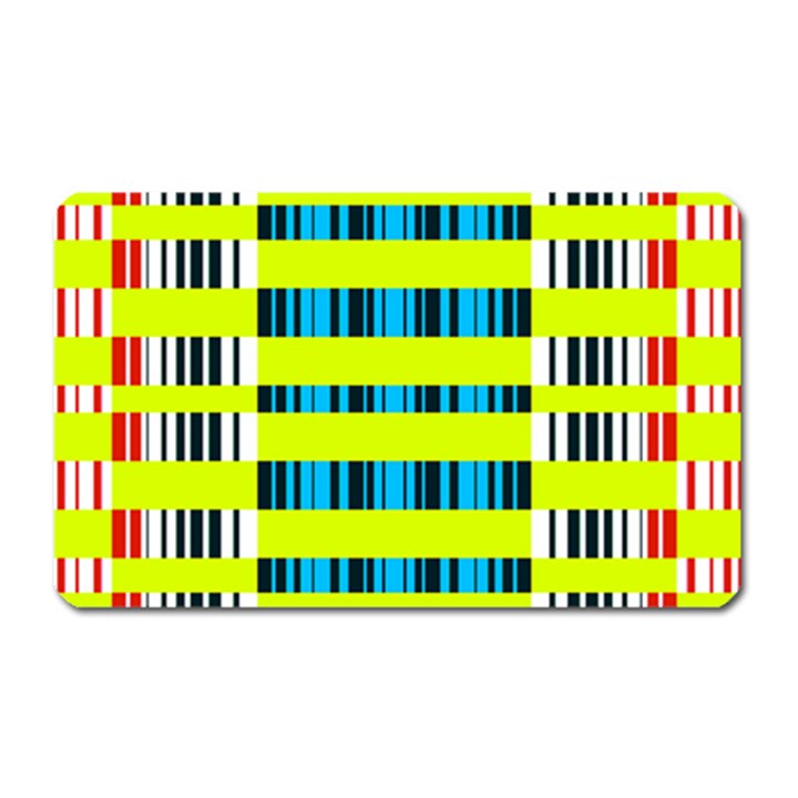 Rectangles and vertical stripes pattern Magnet (Rectangular)