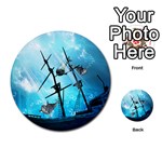 Awesome Ship Wreck With Dolphin And Light Effects Multi-purpose Cards (Round)  Back 35