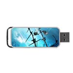 Awesome Ship Wreck With Dolphin And Light Effects Portable USB Flash (One Side)