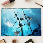 Awesome Ship Wreck With Dolphin And Light Effects Cosmetic Bag (XXL) 