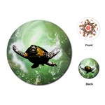 Wonderful Sea Turtle With Bubbles Playing Cards (Round) 
