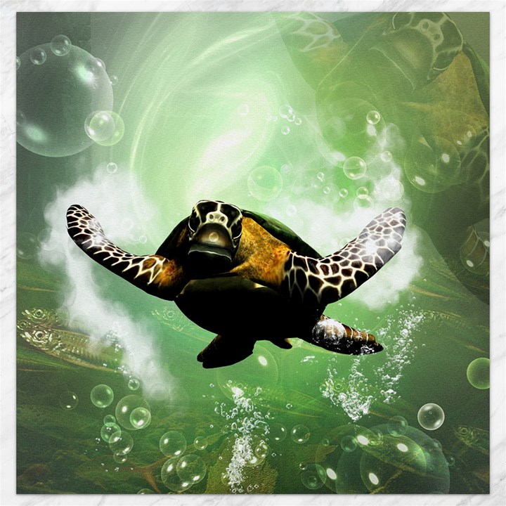 Wonderful Sea Turtle With Bubbles Canvas 12  x 12  