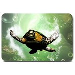 Wonderful Sea Turtle With Bubbles Large Doormat 