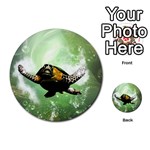 Wonderful Sea Turtle With Bubbles Multi-purpose Cards (Round)  Back 35