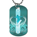 Snowboarder With Snowboard Dog Tag (Two Sides) Back