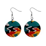 Misc shapes in retro colors 1  Button Earrings
