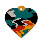 Misc shapes in retro colors Dog Tag Heart (Two Sides) Back