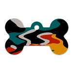 Misc shapes in retro colors Dog Tag Bone (Two Sides) Back