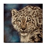 Snow Leopard Tile Coasters Front