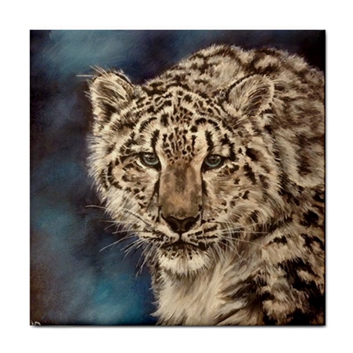 Snow Leopard Tile Coasters