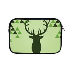 Modern Geometric Black And Green Christmas Deer Apple Ipad Mini Zipper Cases