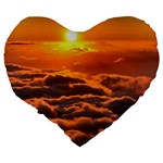 SUNSET OVER CLOUDS Large 19  Premium Heart Shape Cushions Back