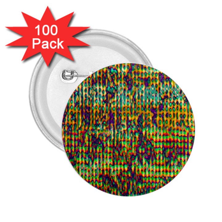 Multicolored Digital Grunge Print 2.25  Buttons (100 pack) 