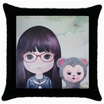 Close Encounter 4 Throw Pillow Case (Black)