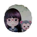 Close Encounter 4 Standard 15  Premium Flano Round Cushions Back