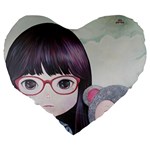 Close Encounter 4 Large 19  Premium Flano Heart Shape Cushions Back