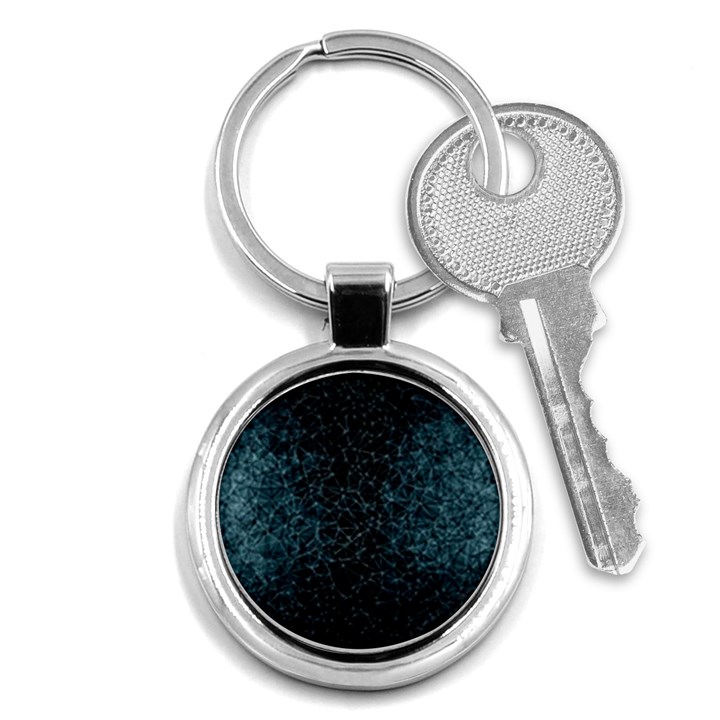 Polygonal And Triangles In Blue Colors  Key Chains (Round) 