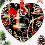 Artistic abstract pattern Heart Ornament (2 Sides) Back