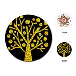 Yellow magical tree Playing Cards (Round) 