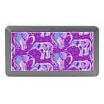Cute Violet Elephants Pattern Memory Card Reader (Mini) Front
